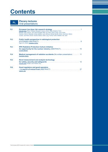IRPA 2010 Proceedings: PL Plenary lectures - Third European IRPA ...