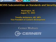 Cerner Multum - National Committee on Vital and Health Statistics