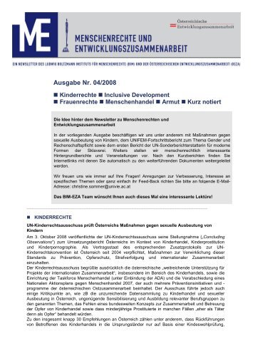 Newsletter 4/2008 - Ludwig Boltzmann Institut für Menschenrechte