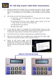 DC 100 Dip Coater (500-050) Instructions - Mega Electronics