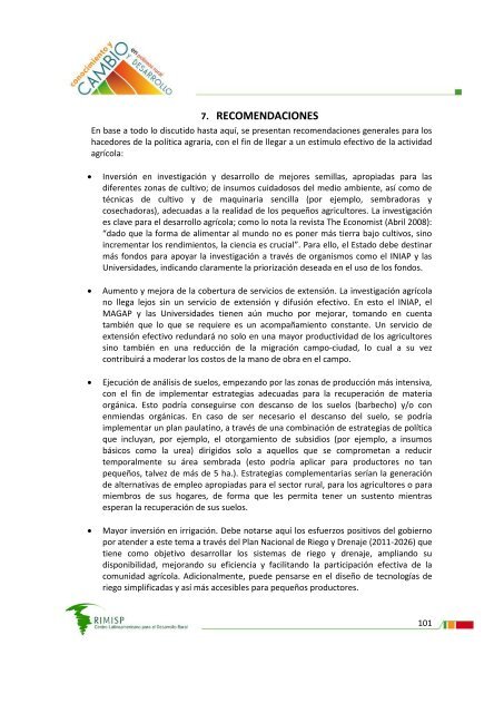 ConsultorÃ­a sobre productividad del sector agropecuario ... - Rimisp