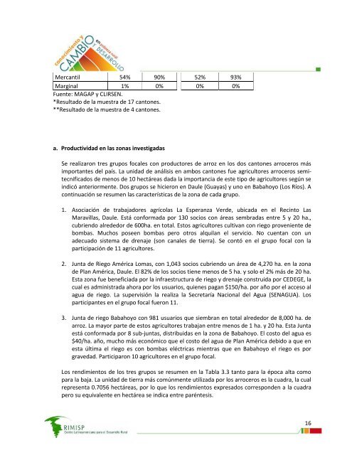 ConsultorÃ­a sobre productividad del sector agropecuario ... - Rimisp