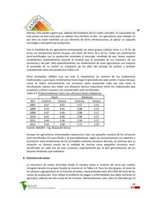 ConsultorÃ­a sobre productividad del sector agropecuario ... - Rimisp