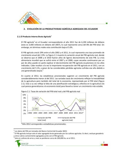 ConsultorÃ­a sobre productividad del sector agropecuario ... - Rimisp