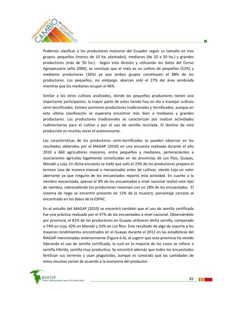 ConsultorÃ­a sobre productividad del sector agropecuario ... - Rimisp