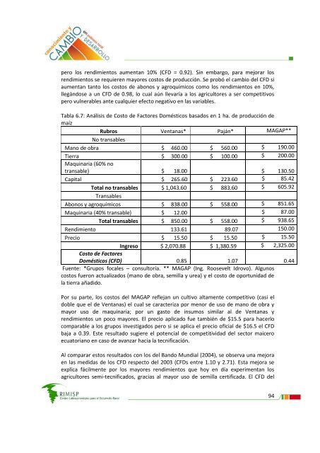 ConsultorÃ­a sobre productividad del sector agropecuario ... - Rimisp