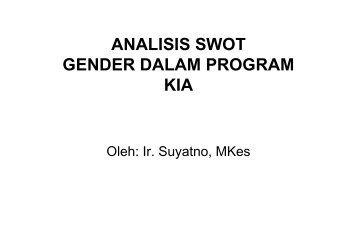 KIA4- Analisis Gender dengan SWOT - Suyatno, Ir., MKes