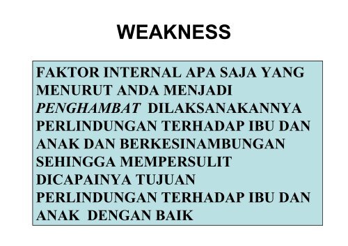 KIA4- Analisis Gender dengan SWOT - Suyatno, Ir., MKes