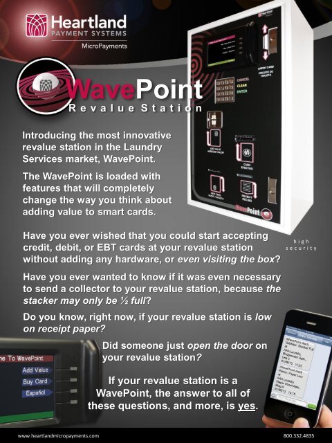 WavePoint Revalue Station - Smart Vend Corporation