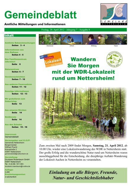 Gemeindeblatt Gemeindeblatt Gemeindeblatt - Nettersheim