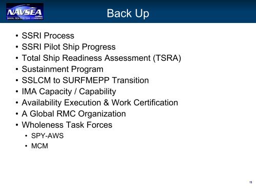 RDML McManamon SNA 11 Jan - Navsea