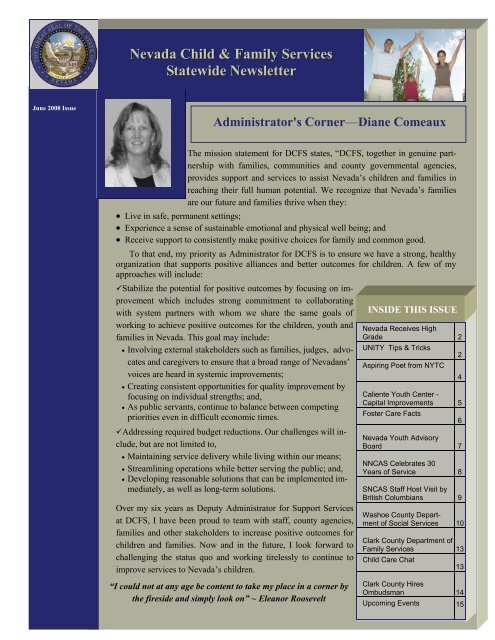Nevada Child & Family Services Statewide Newsletter - Division of ...