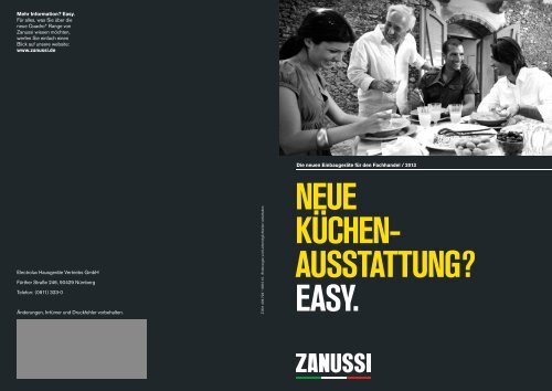 NEUE KÃƒÂœCHEN- AUSSTATTUNG? EASY. - Zanussi