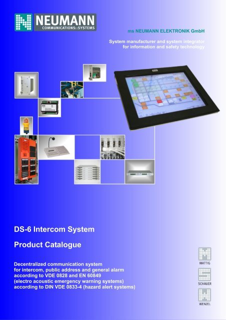 DS-6 Intercom System Product Catalogue - Neumann Elektronik