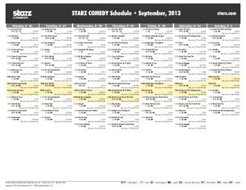 STARZ COMEDY Schedule - September, 2013