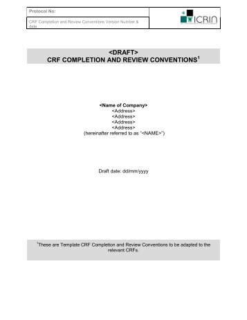 CRF Monitoring Conventions Template - Molecular Medicine Ireland