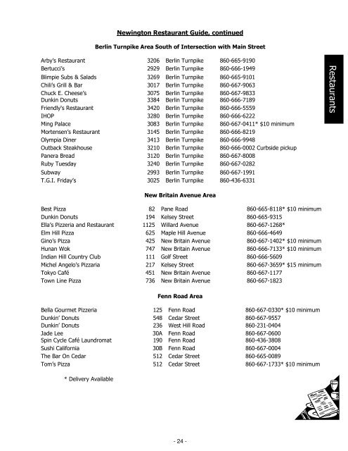 Newington Information Packet - Town of Newington