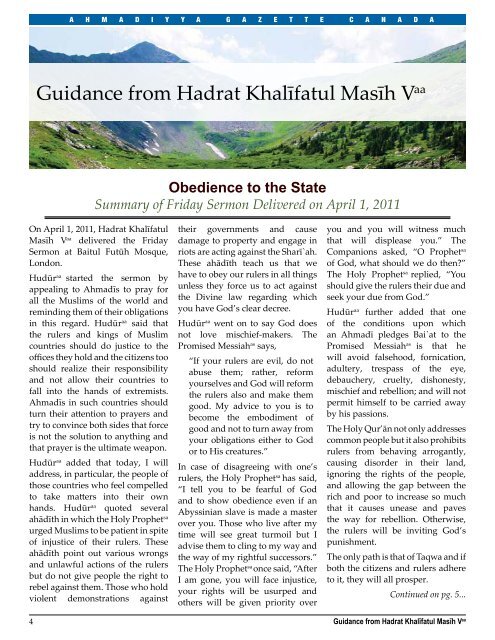 RamadÄn - Ahmadiyya Gazette Canada