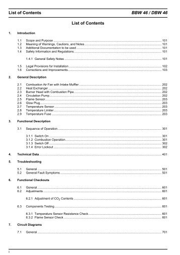 List of Contents BBW 46 / DBW 46 List of Contents - VW-Bus-T4.de