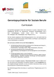 Curriculum Gerontopsychiatrie für Soziale Berufe - Akademie ...