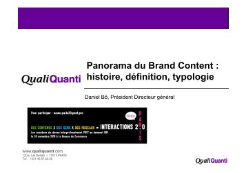 Panorama du Brand Content : histoire, dÃ©finition, typologie