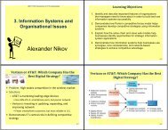 Information systems and organisational issues