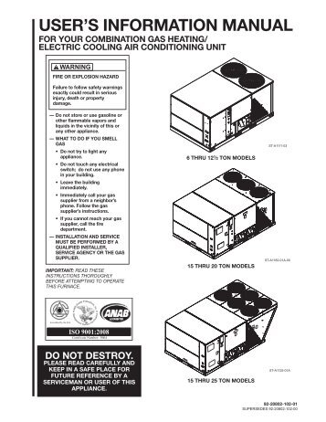 92-20802-102 Rev. 01 Commercial Gas/Electirc ... - Rheemote.Net