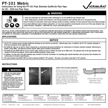 PT-101 Metric - Victaulic