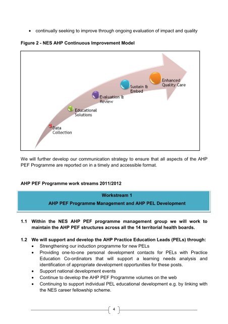 AHP PEF Programme work - NHS Education for Scotland