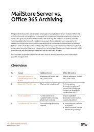 office 365 â email archiving capabilities compared - MailStore