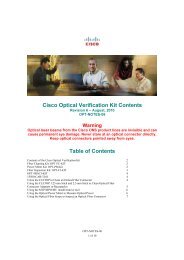 Optical Verikit Contents - Cisco