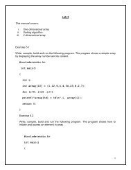 Lab 5 This manual covers: i. One dimensional array ii. Sorting ...