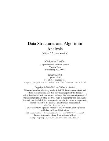 Data Structures and Algorithm Analysis - Computer Science at ...