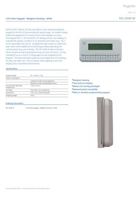 nx10 mini catalogue - Elvey Security Technology