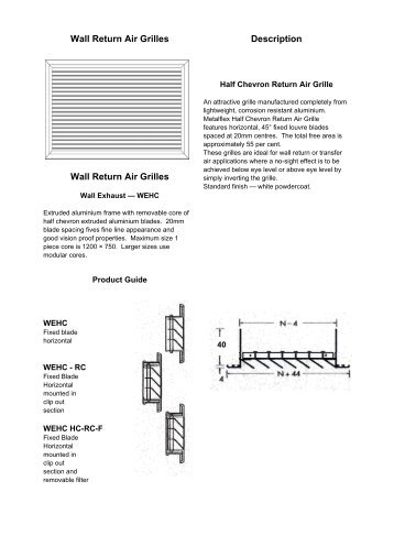 Wall Return Air Grilles - Metalflex