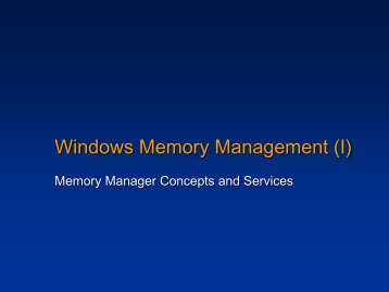 Unit OS5: Windows Memory Management