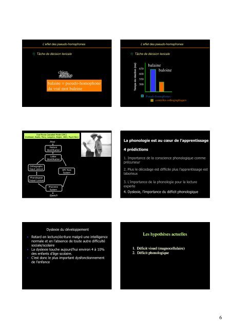 1 Lecture & Cerveau : apprentissage, lecture experte, et ...