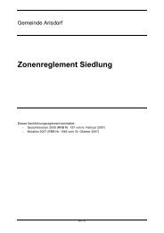 Zonenreglement Siedlung - Gemeinde Arisdorf