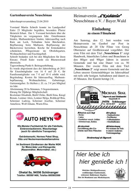 Gemeindeblatt Juni 2010 - Neuschönau