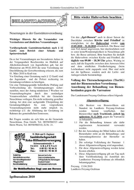 Gemeindeblatt Juni 2010 - Neuschönau