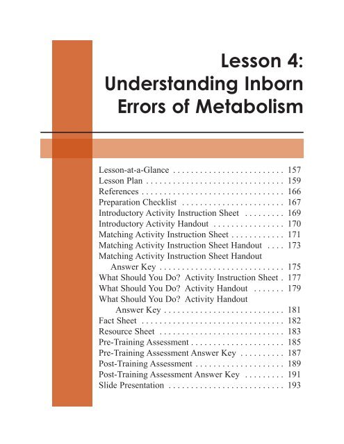 Define Inborn Lesson 4: Understanding Inborn Errors of Metabolism