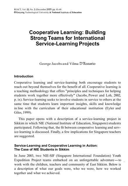 Cooperative Learning - NIE Digital Repository - National Institute of ...