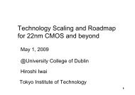 Technology Scaling and Roadmap for 22nm CMOS and beyond