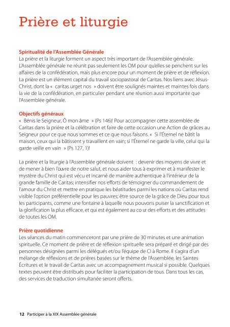 Guide des participants - Caritas Internationalis