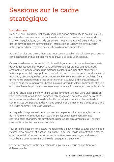 Guide des participants - Caritas Internationalis