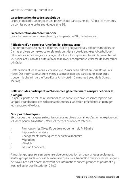 Guide des participants - Caritas Internationalis