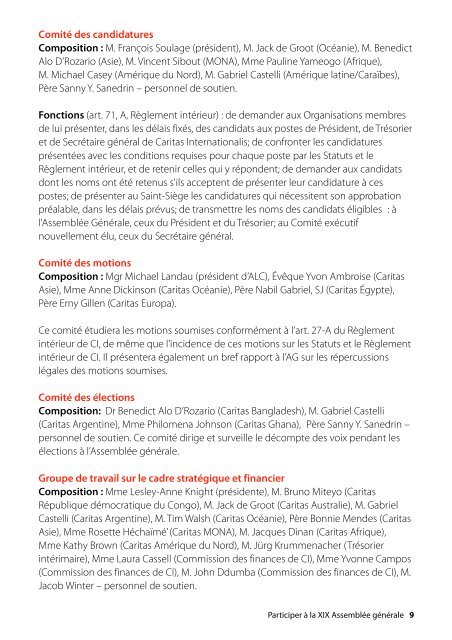 Guide des participants - Caritas Internationalis