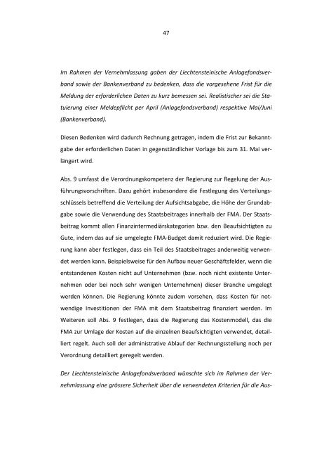 BERICHT UND ANTRAG DER REGIERUNG AN DEN LANDTAG ...