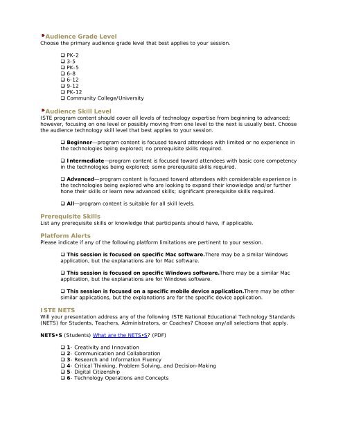 Sample Workshop Proposal Submission Form - Isteconference.org