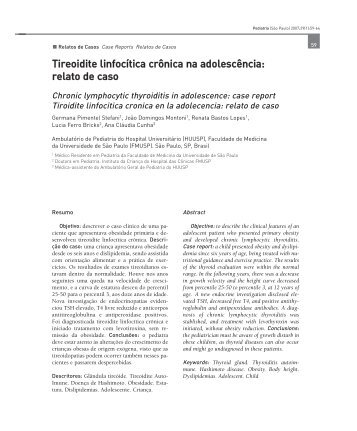 Tireoidite linfocÃ­tica crÃ´nica na adolescÃªncia: relato de caso